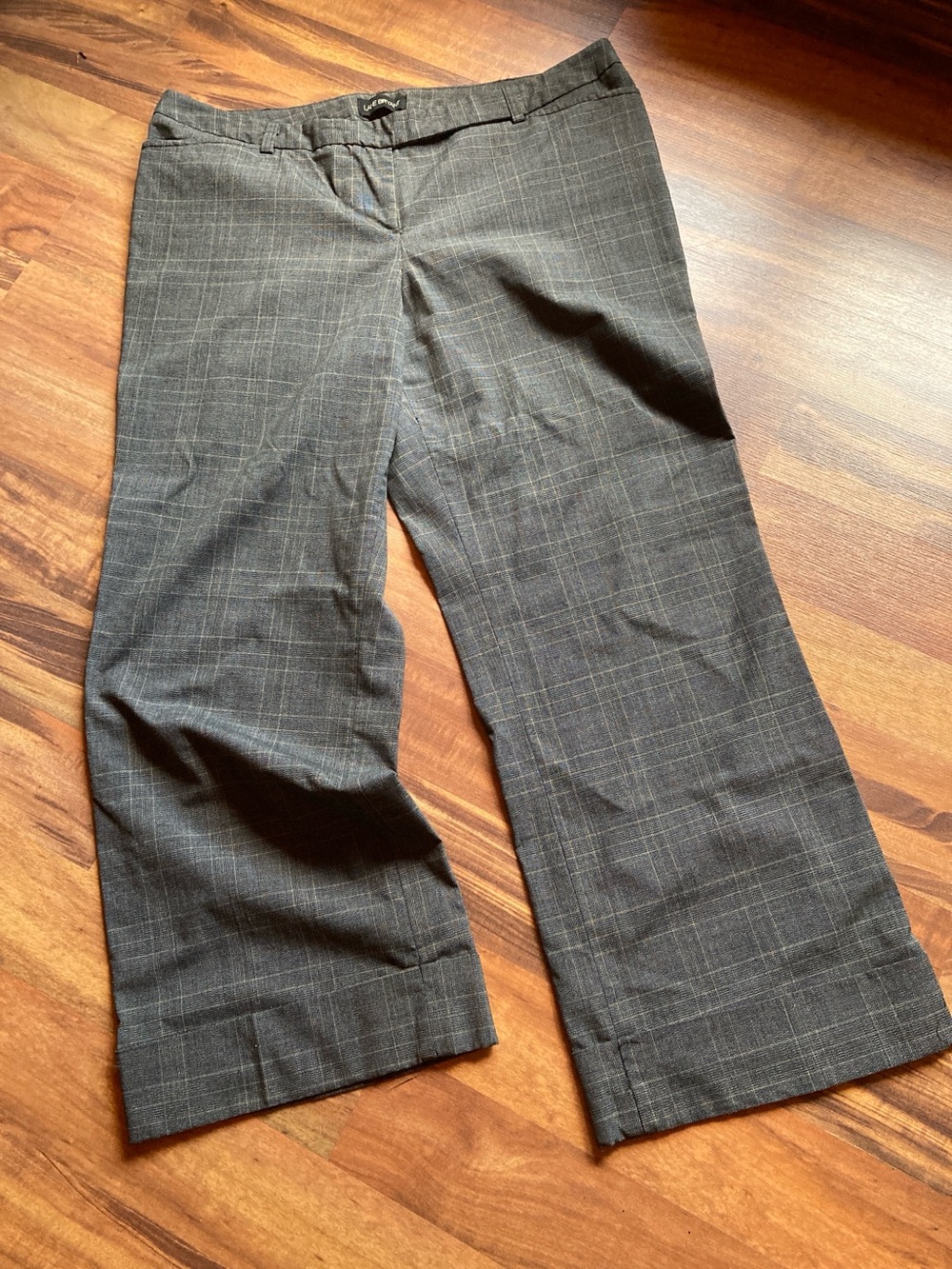 Lane Bryant size 20 plaid cuffed wide leg trousers